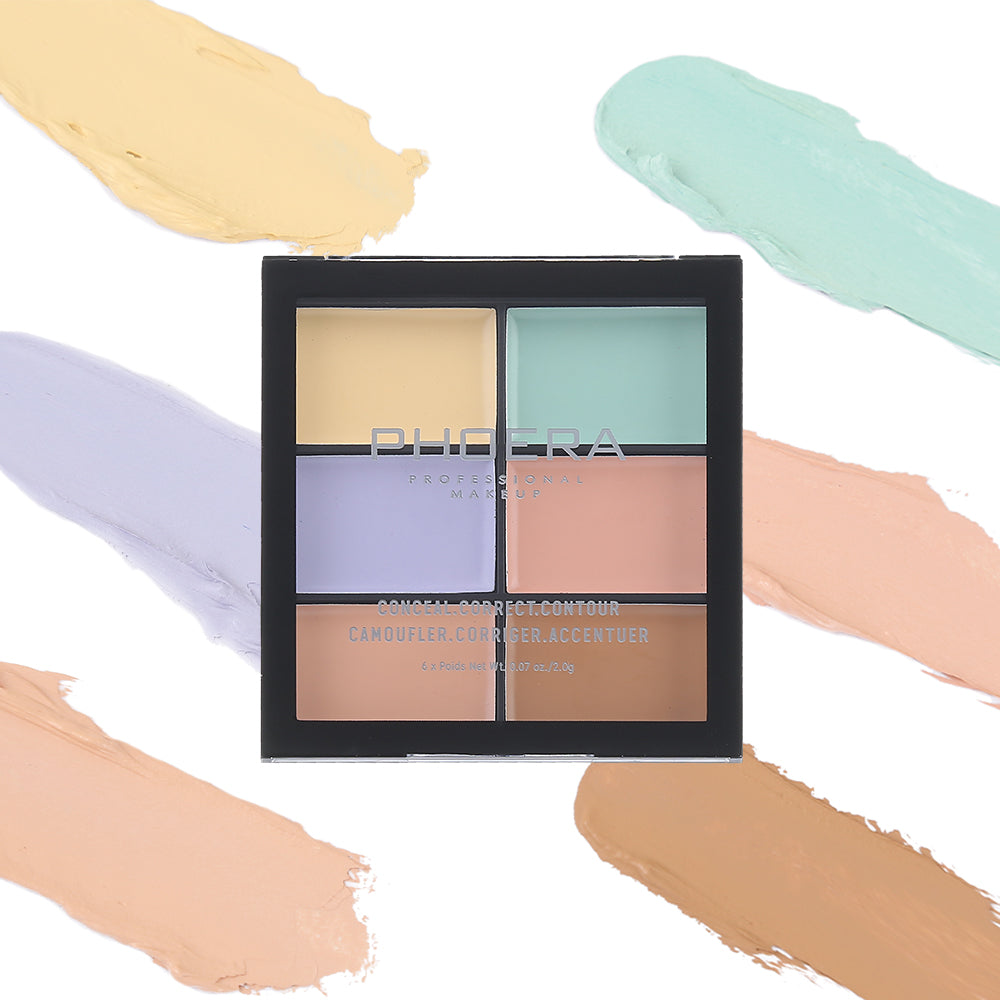 Color Corrector Palette 6 in 1 Concealer Contour Palette Color Corrector  for Dark Circles Redness Brighten Cream Concealer Color Correcting Palette  Full Coverage Concealer Make Up Kit(01) 1