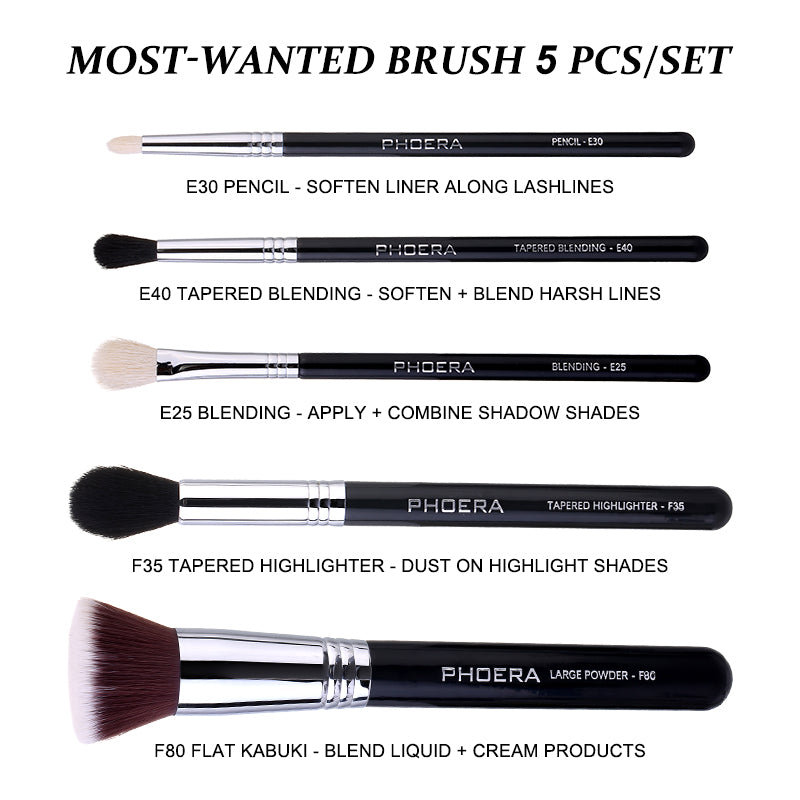 PHOERA MOST WANTED BRUSH 5 PCS/SET