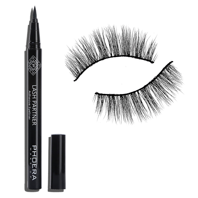 PHOERA 9D Synthetic Mink Lashes & Adhesive Eyeliner Kit
